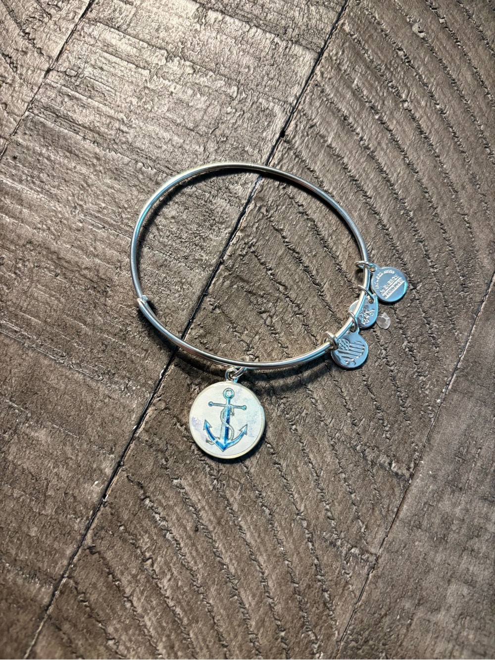 Coastal New England Lobster Roll Summer Quiet Luxury Anchor Silver Bracelet - Picture 2 of 3